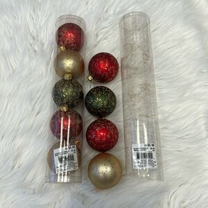 💝 10/$10 💝 Shatter Proof Holiday Ornaments (Set of 9) Red, Green, Gold